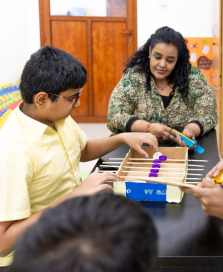 Child participating in HOPE Qatar's Therapeutic Intervention Program